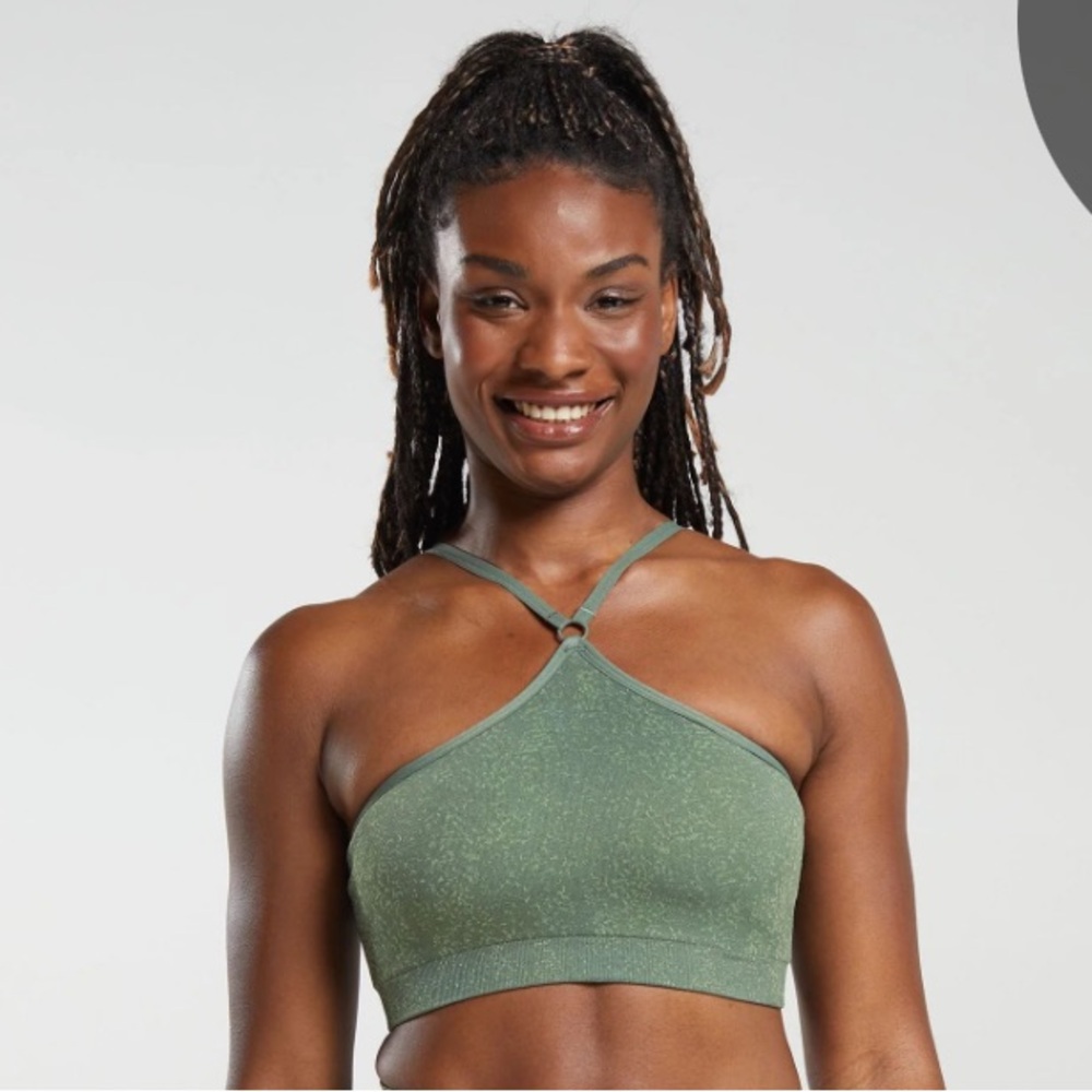 Gymshark Women's Green Halter Sports Bra